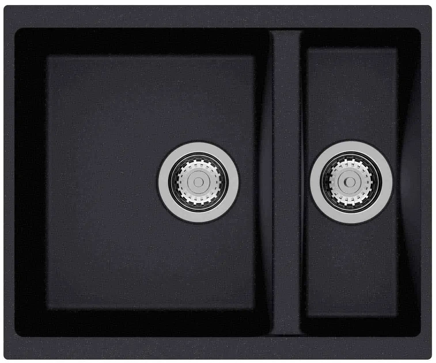 black composite 1.5 bowl sink